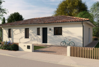 votre maison de 105m2 sur un terrain de 700m2 sur la commune de Le Teich au prix de 389790&euro; avec Alpha Constructions